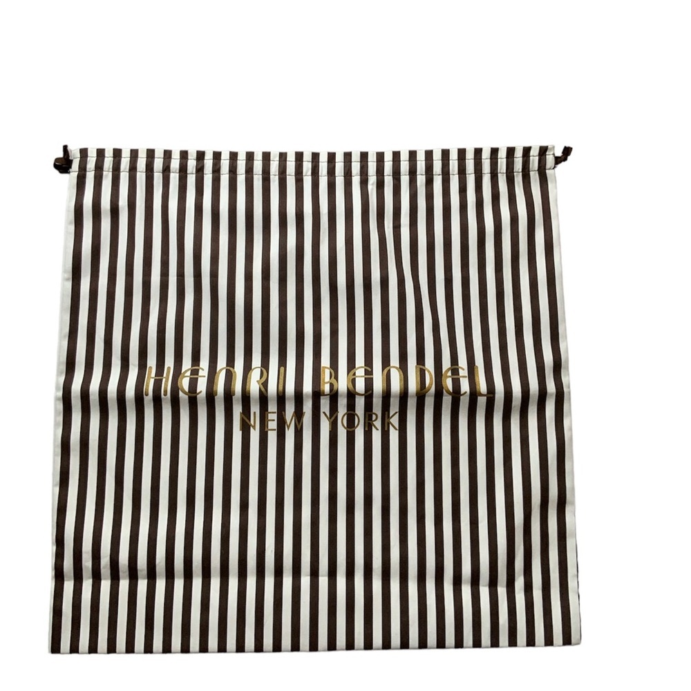 Henri Bendel New York Drawstring Bag Brown and White Size 23x22 #1278